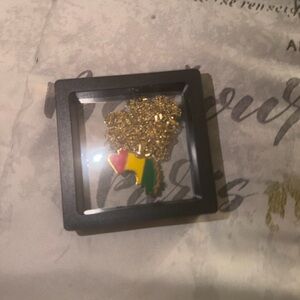 Gold Africa Pendant Necklace